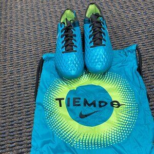 NIKE TIEMPO LEGEND 8 ELITE FG AT5293-303 AQUAMARINE-WHITE-LIME GLOW w/ Carry Bag
